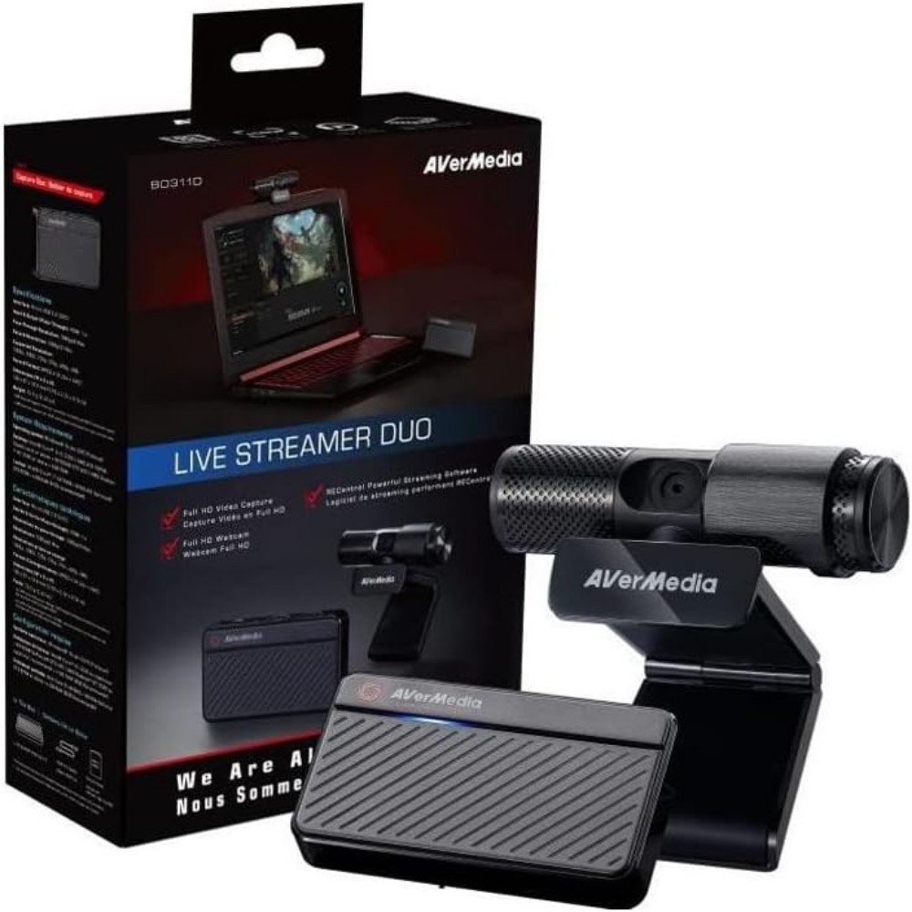 AVerMedia BO311D Live Streamer DUO webcam 2 MP 1920 x 1080 pixels USB 2.0 Noir AVerMedia BO311D Live Streamer DUO webcam 2 MP 1920 x 1080 pixels USB 2.0 Noir
