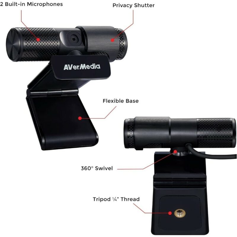 AVerMedia BO311D Live Streamer DUO webcam 2 MP 1920 x 1080 pixels USB 2.0 Noir