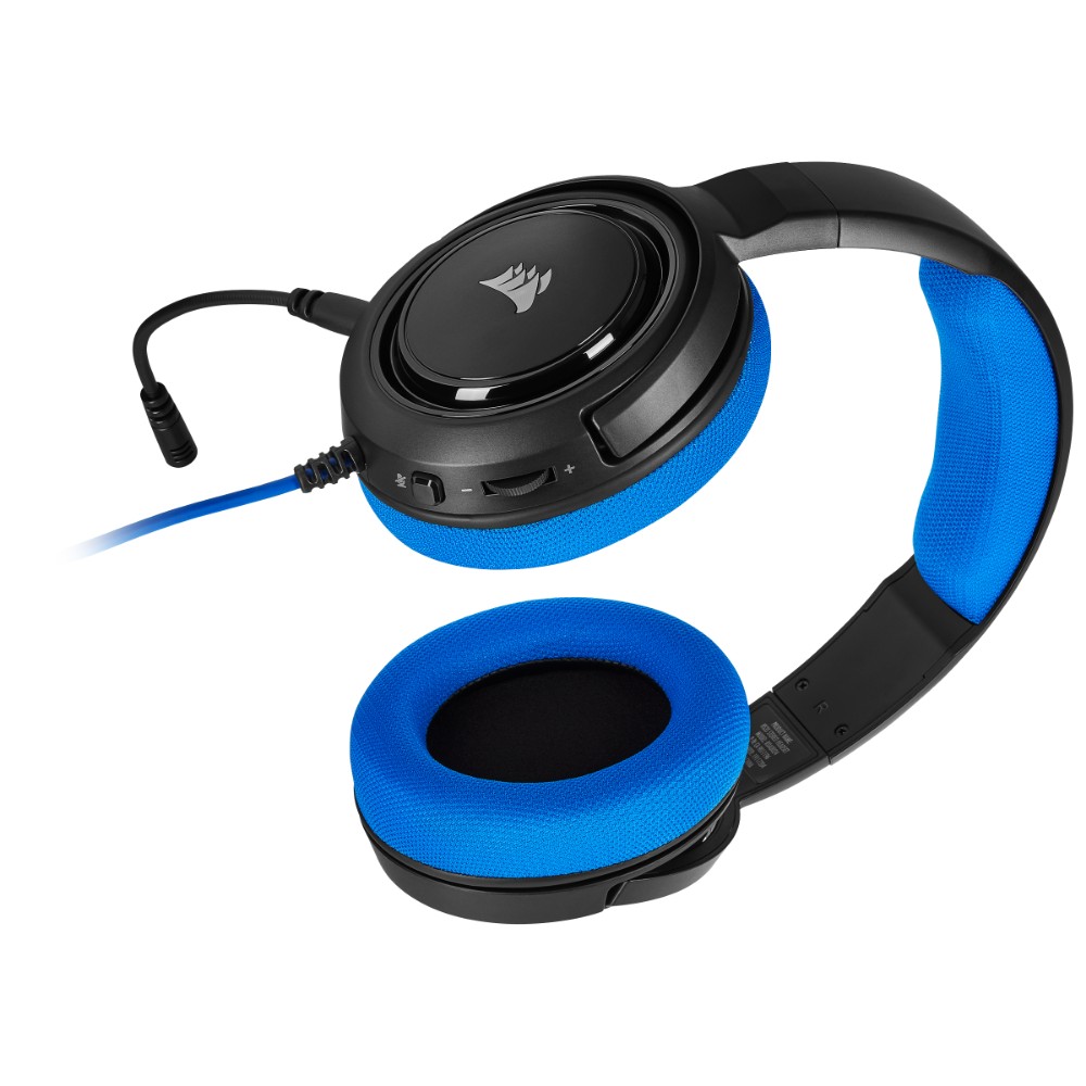 Corsair HS35 Casque Avec fil Arceau Jouer Noir, Bleu Corsair HS35 Casque Avec fil Arceau Jouer Noir, Bleu