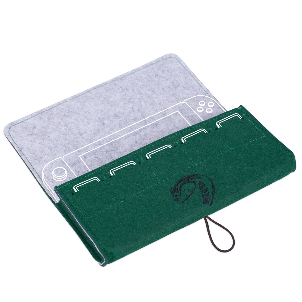 Pochette feutrine pour Nintendo Switch - Vert Pochette feutrine pour Nintendo Switch - Vert