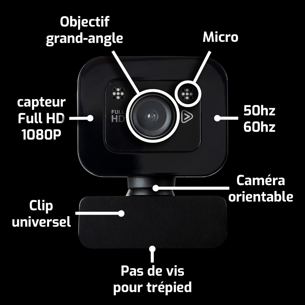 Webcam gaming haute définition CS-30 - Noir Webcam gaming haute définition CS-30 - Noir
