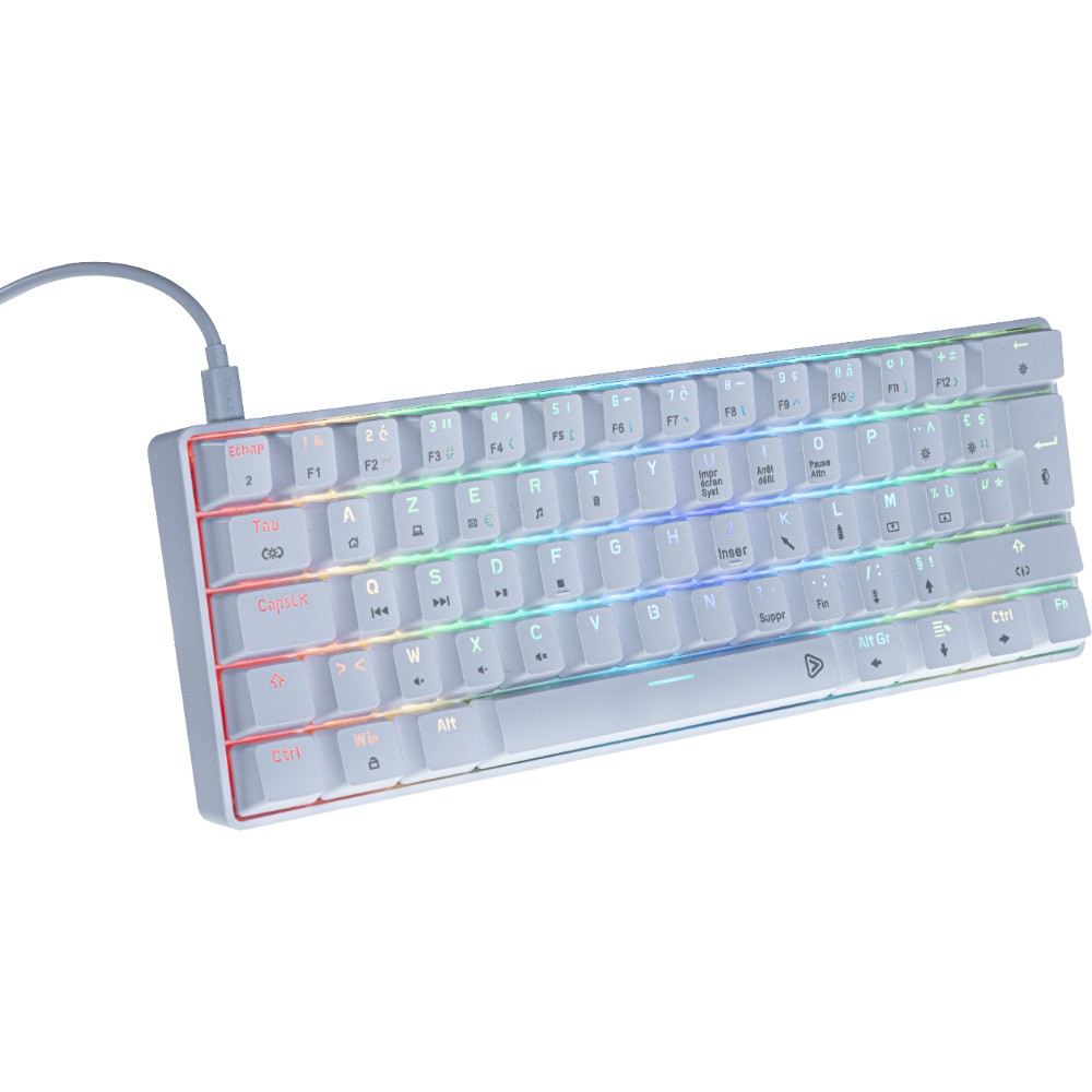 Clavier gaming mécanique TKL rétroélairé CA-150 - Blanc Clavier gaming mécanique TKL rétroélairé CA-150 - Blanc