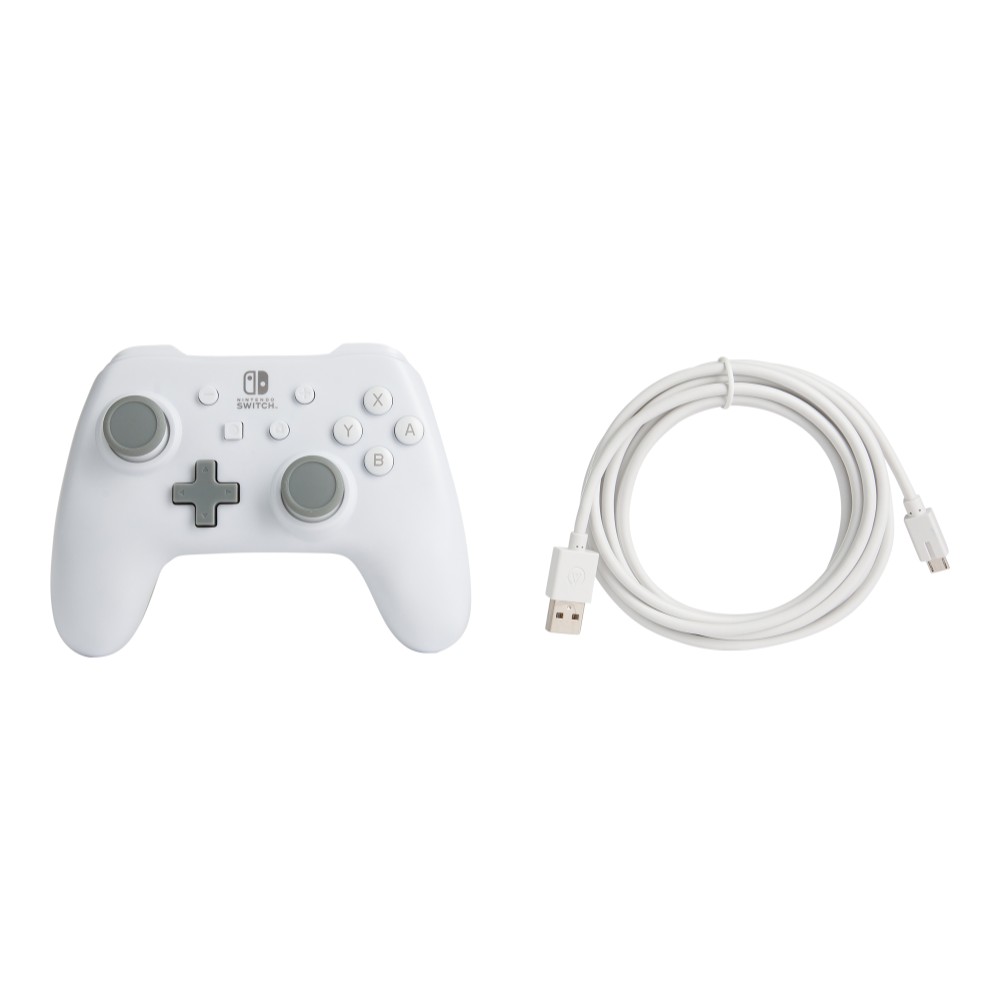 Manette de jeu filaire pour Nintendo Switch - Blanc Mat Manette de jeu filaire pour Nintendo Switch - Blanc Mat