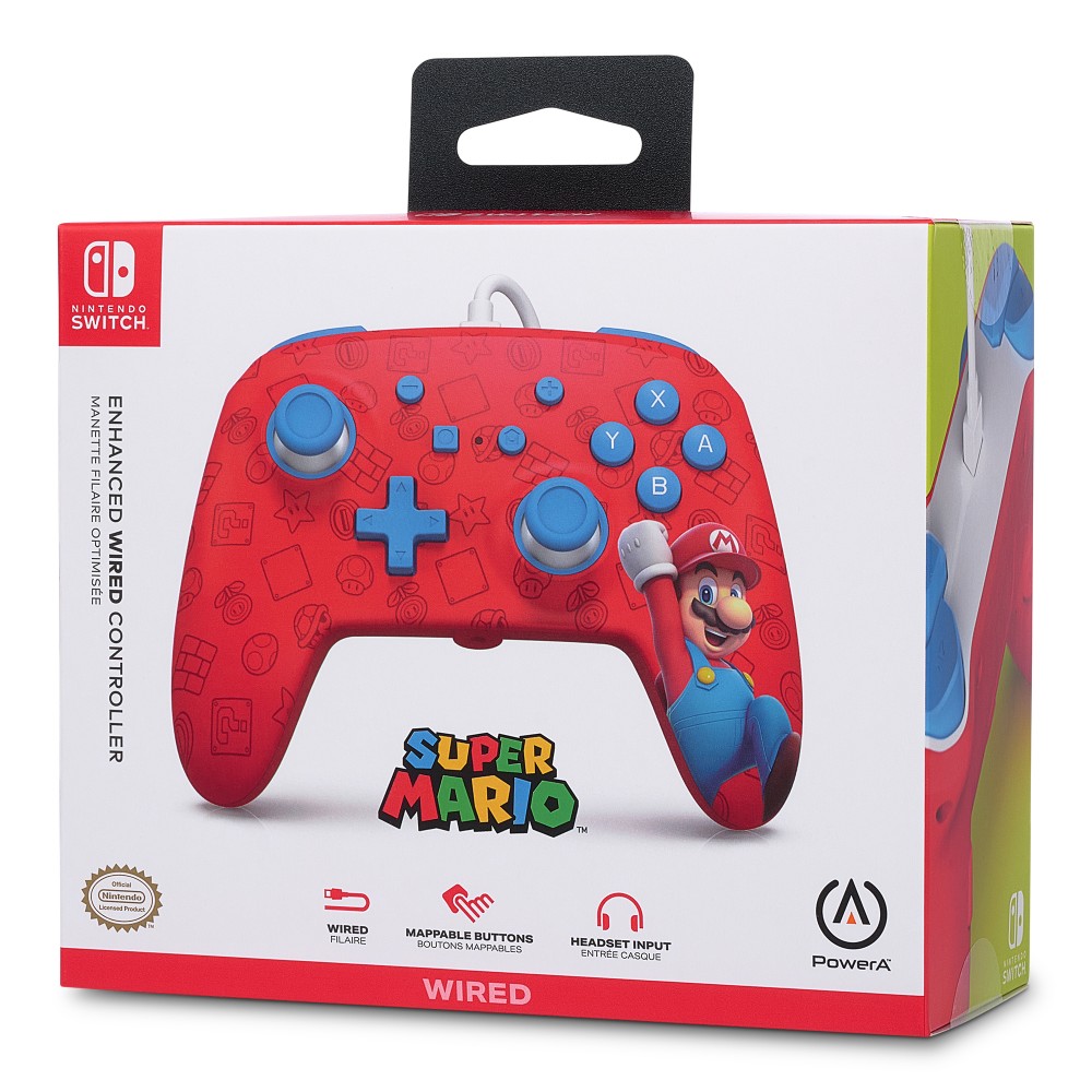 Manette de jeu filaire édition Mario Woo-hoo! pour Nintendo Switch - Rouge Manette de jeu filaire édition Mario Woo-hoo! pour Nintendo Switch - Rouge