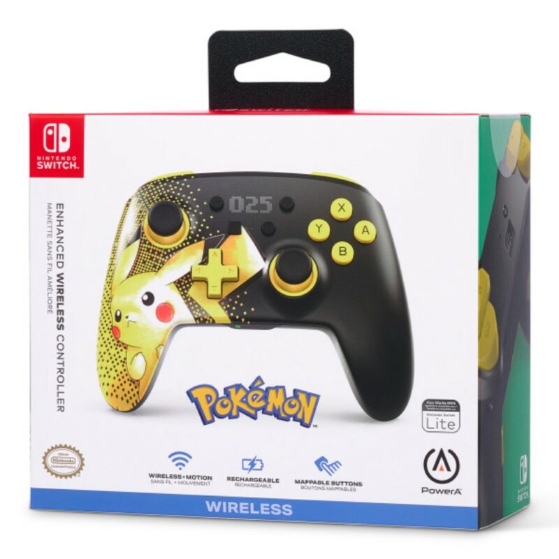 Manette de jeu sans fil améliorée édition 25 ans de Pikachu pour Nintendo Switch