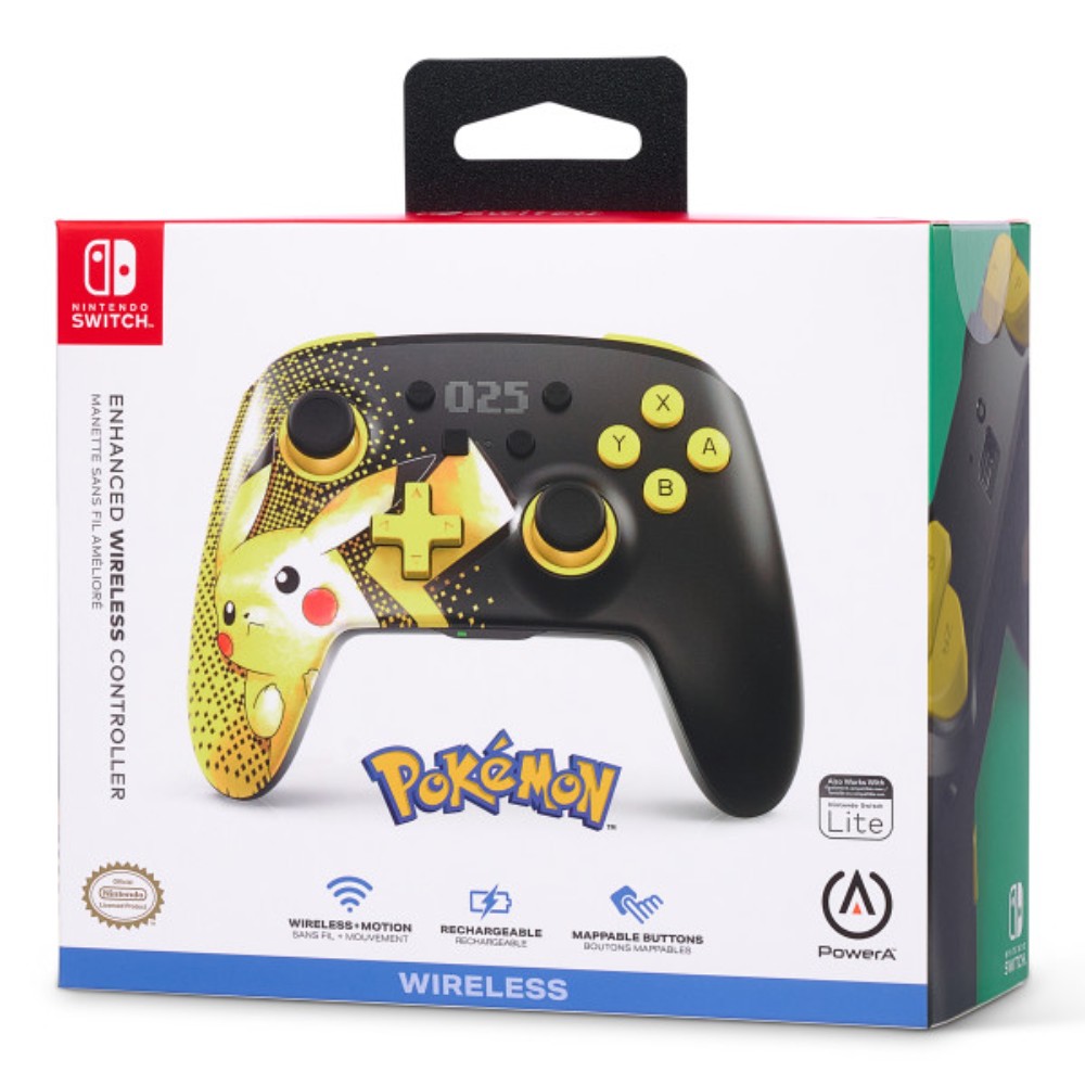 Manette de jeu sans fil améliorée édition 25 ans de Pikachu pour Nintendo Switch Manette de jeu sans fil améliorée édition 25 ans de Pikachu pour Nintendo Switch