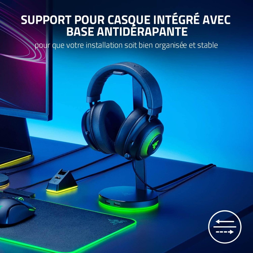 Support (station d'accueil) de casque-micro Chroma Mercury v2 - Blanc RVB Support (station d'accueil) de casque-micro Chroma Mercury v2 - Blanc RVB
