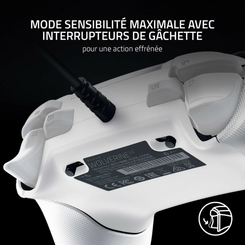 Razer Wolverine V2 Blanc 3,5 mm Manette de jeu Analogique PC, Xbox One, Xbox One S, Xbox One X, Xbox Series S, Xbox Series X