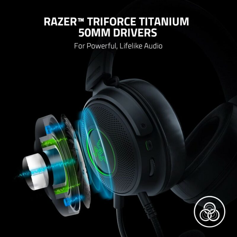 Razer Kraken V3 HyperSense Casque Avec fil Arceau Jouer USB Type-A Noir