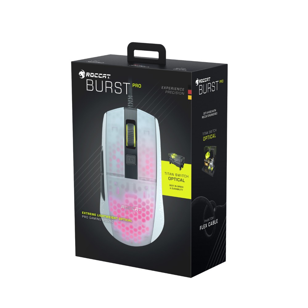 Souris gaming optique Burst Pro - Blanc RVB Souris gaming optique Burst Pro - Blanc RVB
