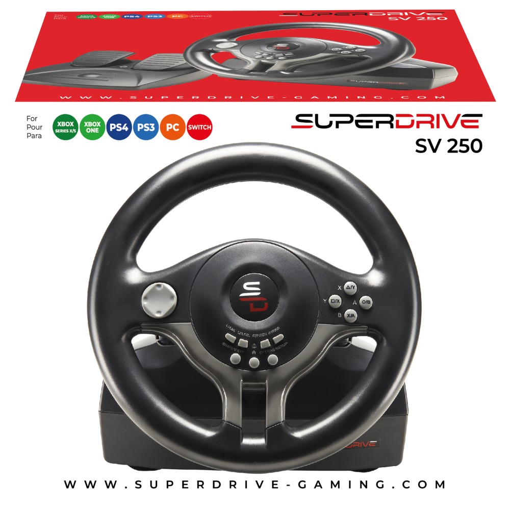 Volant de course SuperDrive SV200 multi-supports - Noir Volant de course SuperDrive SV200 multi-supports - Noir