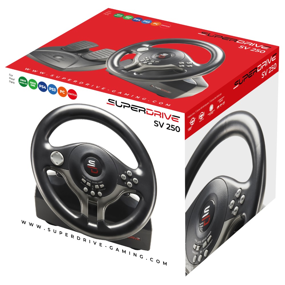 Volant de course SuperDrive SV200 multi-supports - Noir Volant de course SuperDrive SV200 multi-supports - Noir