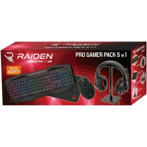 Pack gaming  5 en 1 (clavier + souris + tapis + casque + stand) RAIDEN Pro gamer Pack gaming  5 en 1 (clavier + souris + tapis + casque + stand) RAIDEN Pro gamer