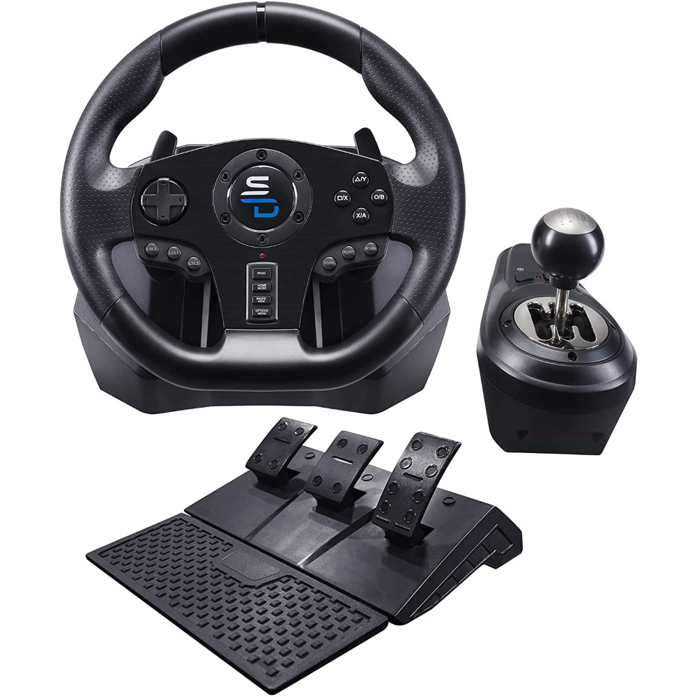 Volant de course Superdrive GS 850-X avec pédalier, palettes et levier de vitesse Volant de course Superdrive GS 850-X avec pédalier, palettes et levier de vitesse