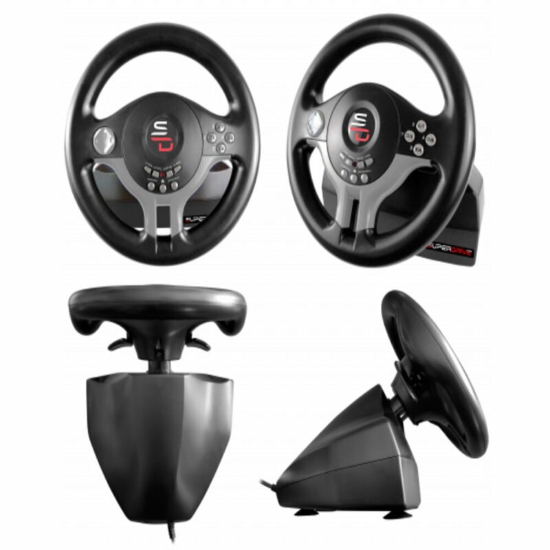 Volant de course SuperDrive SV200 multi-supports - Noir