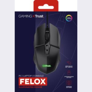 Souris gaming rétroéclairée GXT 109 Felox - Noir Souris gaming rétroéclairée GXT 109 Felox - Noir