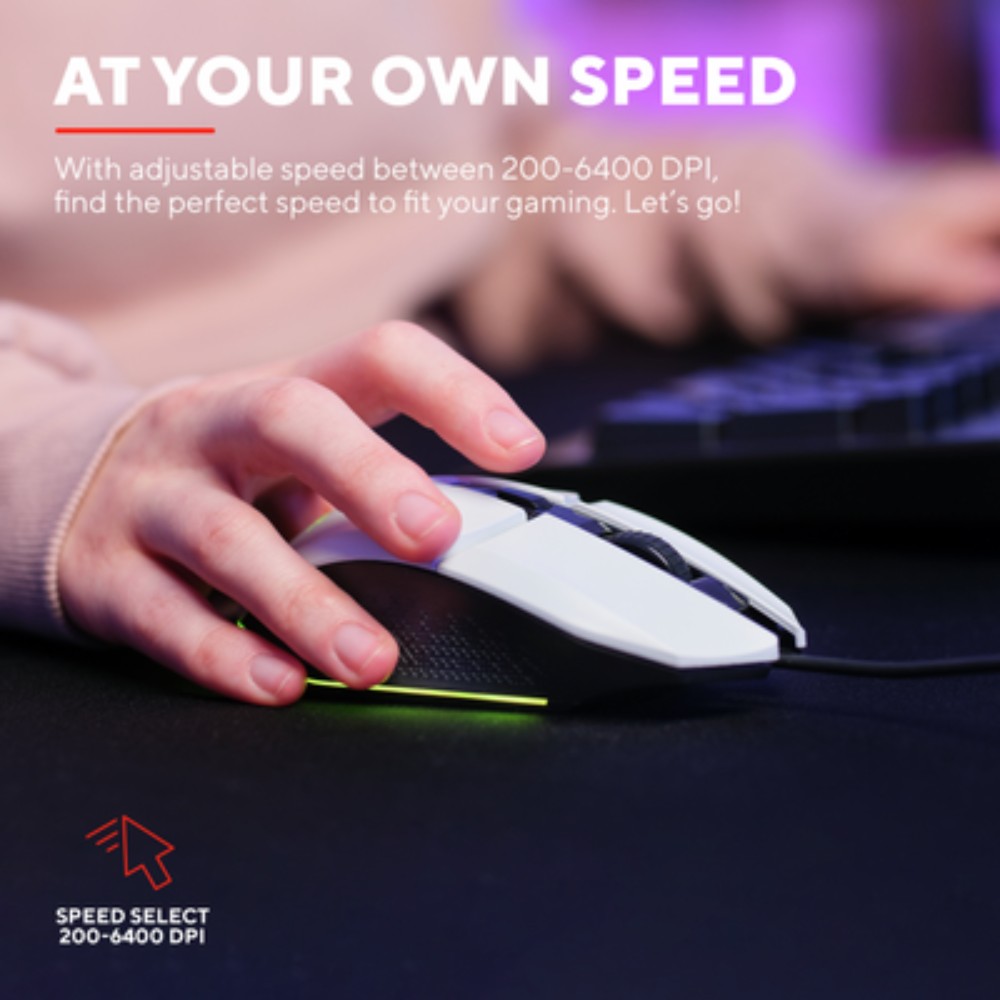 Souris optique gaming GXT 109W Felox - Blanc Souris optique gaming GXT 109W Felox - Blanc