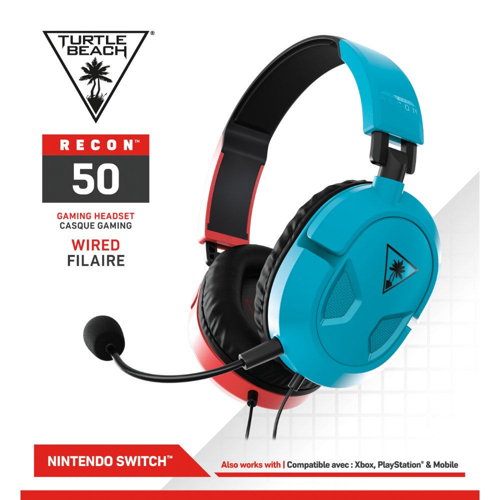 Casque gaming Recon 50 pour Nintendo Switch - Bleu & Rouge Casque gaming Recon 50 pour Nintendo Switch - Bleu & Rouge
